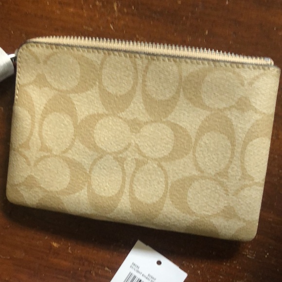 COACH NWT leather ziplet in canvas/blue - Picture 3 of 3